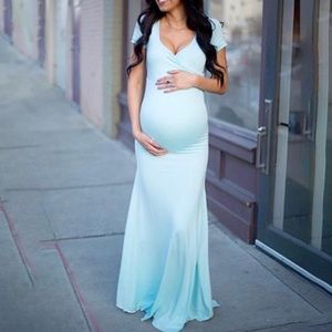 Light blue maternity dress